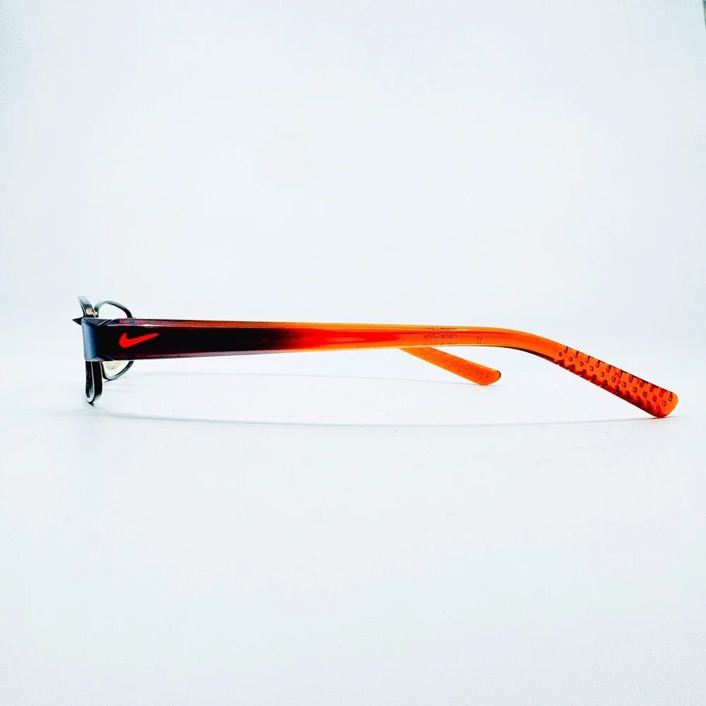 Nike Eyeglasses Mens Black Orange Rectangular NIKE 4166 008 48-18-140
